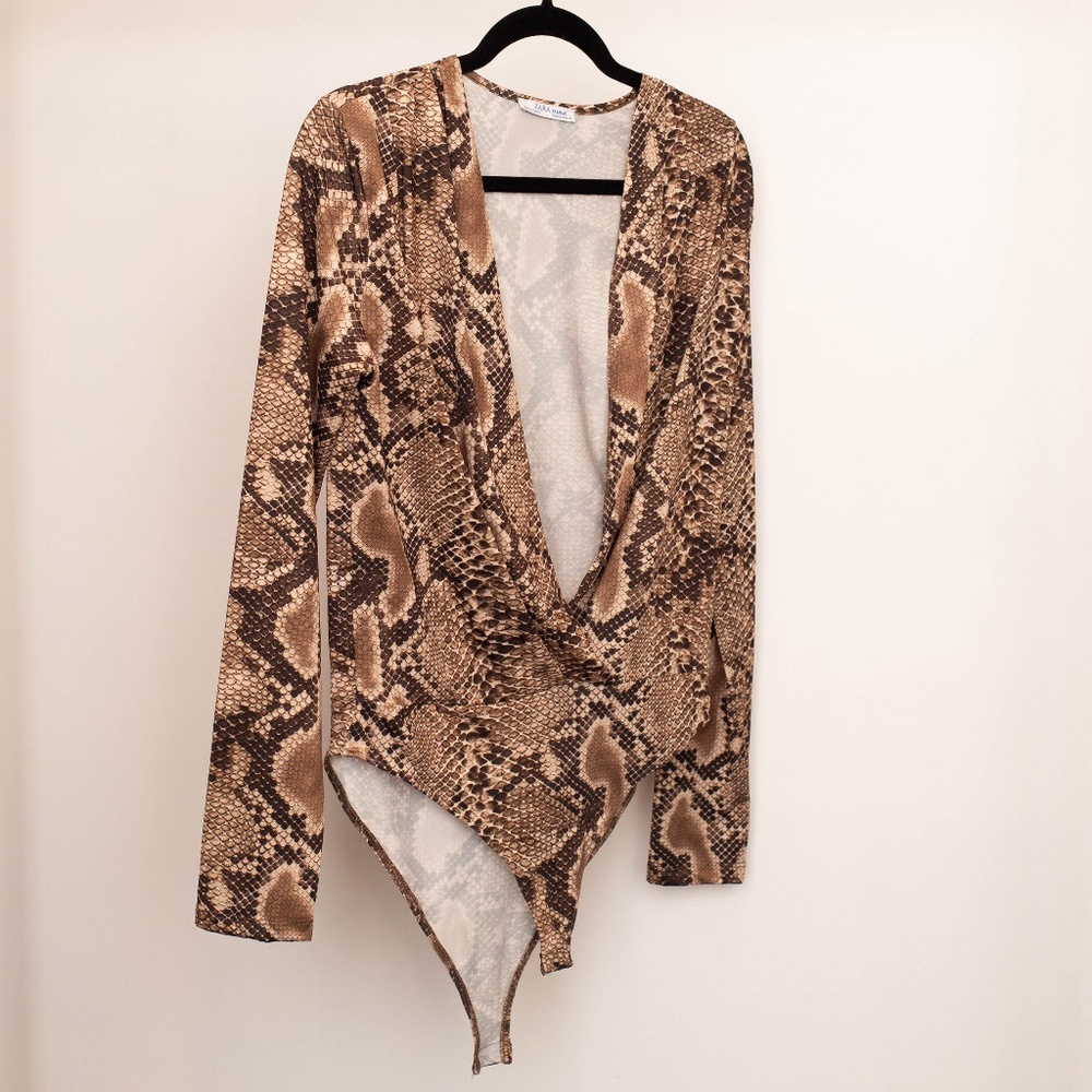 ZARA Snake Print Bodysuit